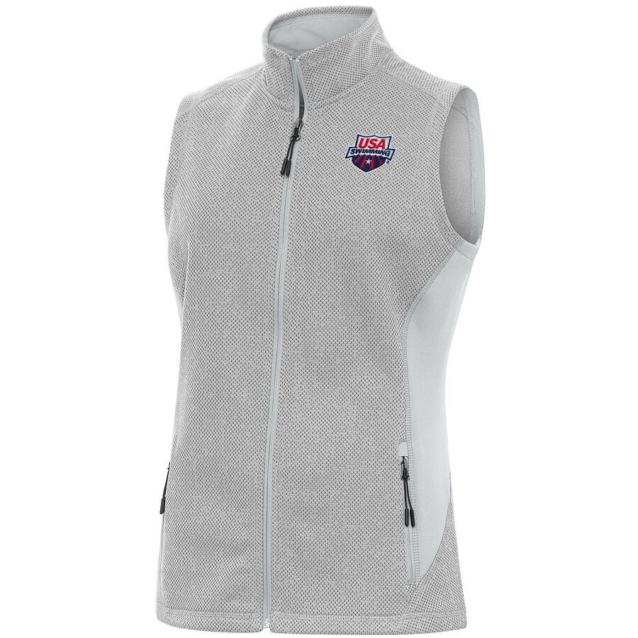 USA Swimming Antigua Women's Course Full-Zip Vest - Heather Gray | Fanatics