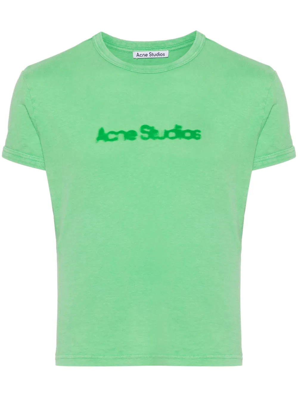 Acne Studios Blurred logo-print Cotton T-shirt - Farfetch | Farfetch Global