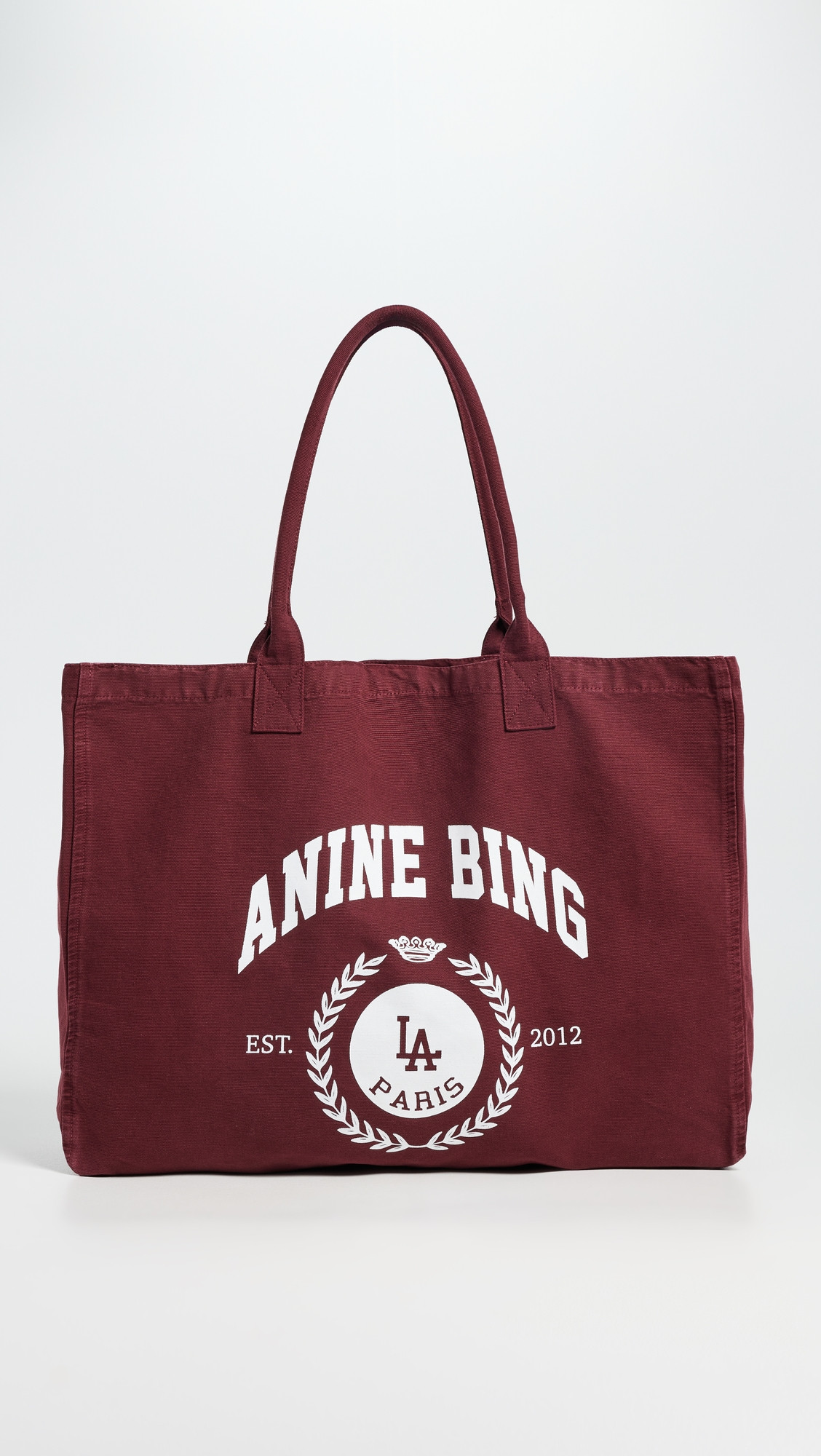 ANINE BING Leo Canvas Collegiate Tote Bag Fig One Size | Shopbop