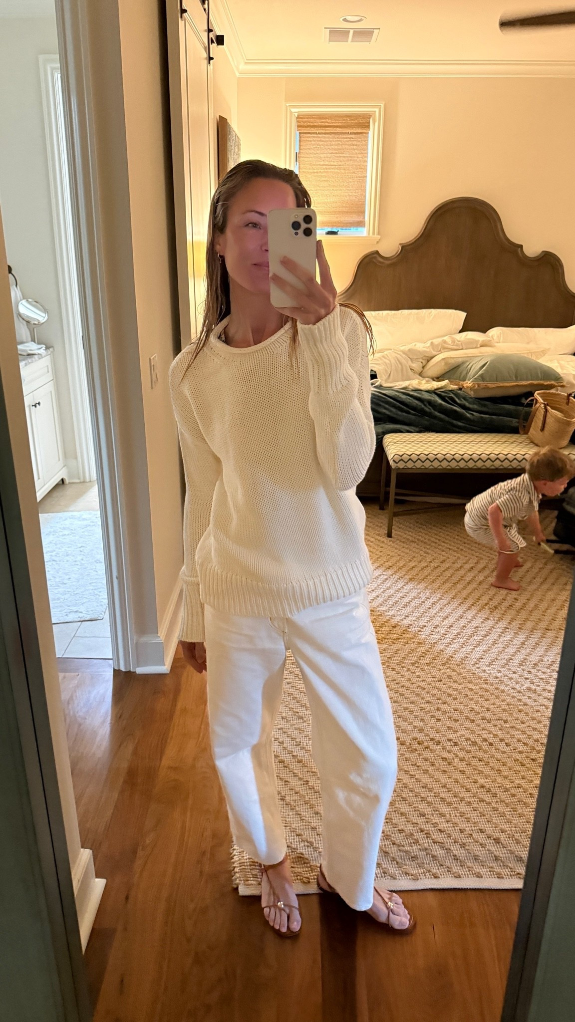 XS @lalignenyc cotton sweater, 25 Citizens jeans, sandals TTS


summer outfit, white jeans, white sweater, summer sweater, cotton knit, cotton crewneck, brown sandals, casual summer outfits

#LTKgrwm #LTKSeasonal #LTKootd