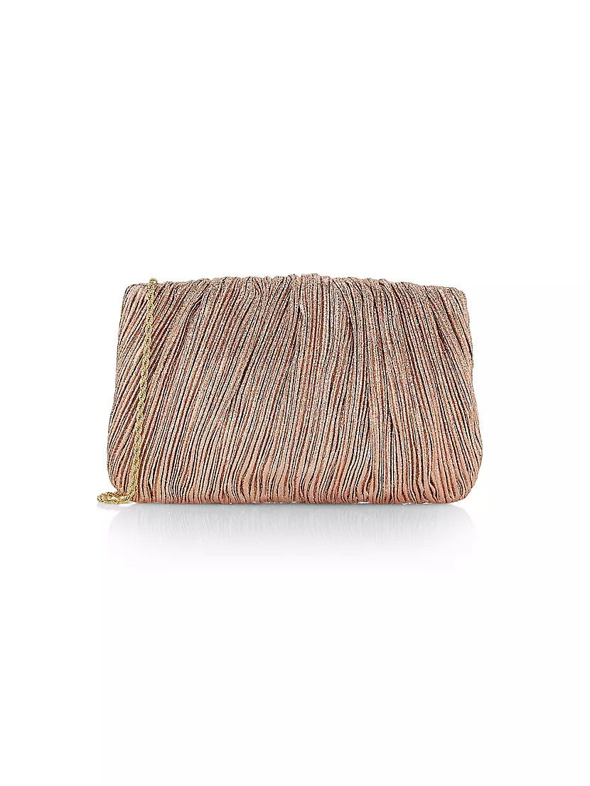 Brit Metallic Pleated Clutch-On-Chain | Saks Fifth Avenue