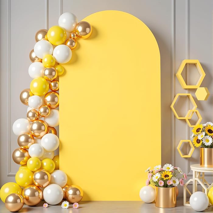 6 ft Arch Backdrop Cover Yellow - Double-Sided Spandex Arch Covers Stretchy Backdrop for Balloon ... | Amazon (US)