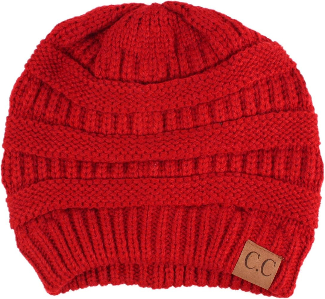 CC Classic Winter Fall Trendy Chunky Stretchy Cable Knit Beanie Hat | Amazon (US)