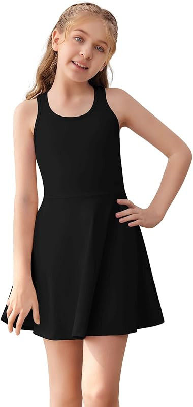 Aurgelmir Girls Sleeveless Tennis Dress Kids Racerback Golf Dress Outfit School Sports Dresses wi... | Amazon (US)