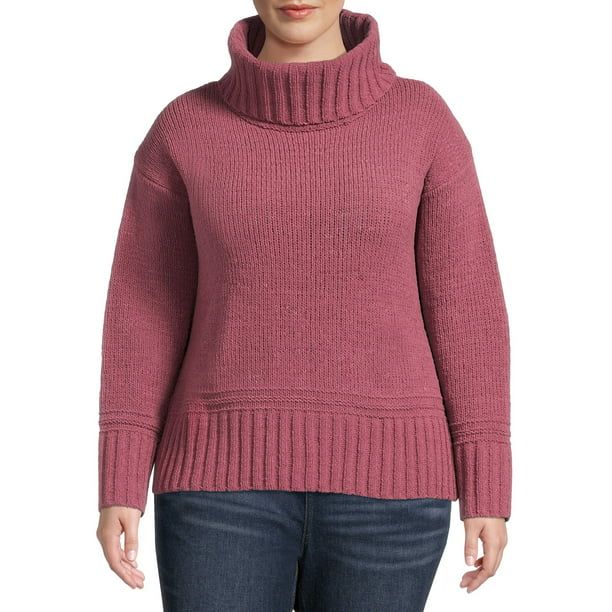 Terra & Sky Women's Plus Size Chenille Turtleneck Sweater - Walmart.com | Walmart (US)