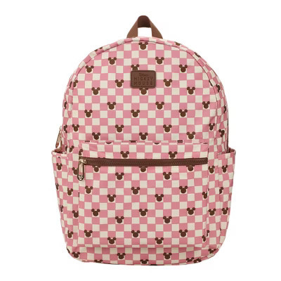 Disney Mickey Mouse Adult Pink Checkered 16.5" Travel Backpack | Target