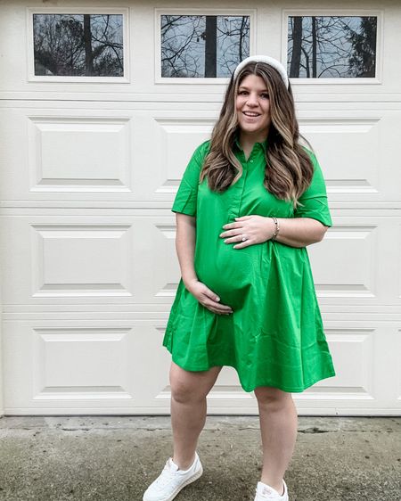 St. Patrick’s dress
Green dress
Oversized fit, size large 
Maternity
Baby shower
Masters

#LTKbump #LTKfindsunder50 #LTKsalealert