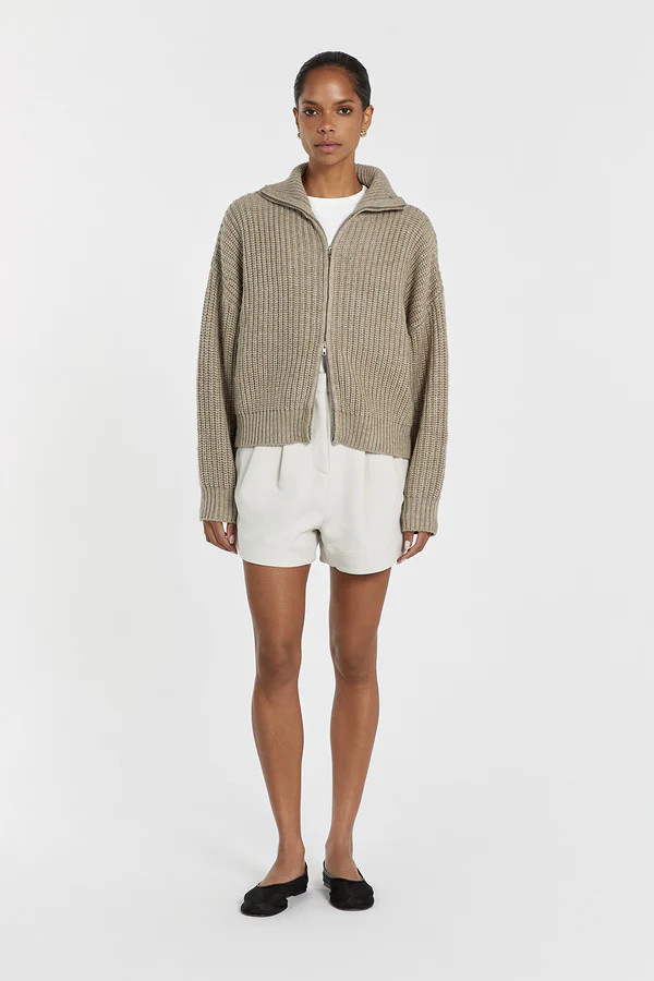 ISSY TAUPE WOOL BLEND JUMPER | DISSH