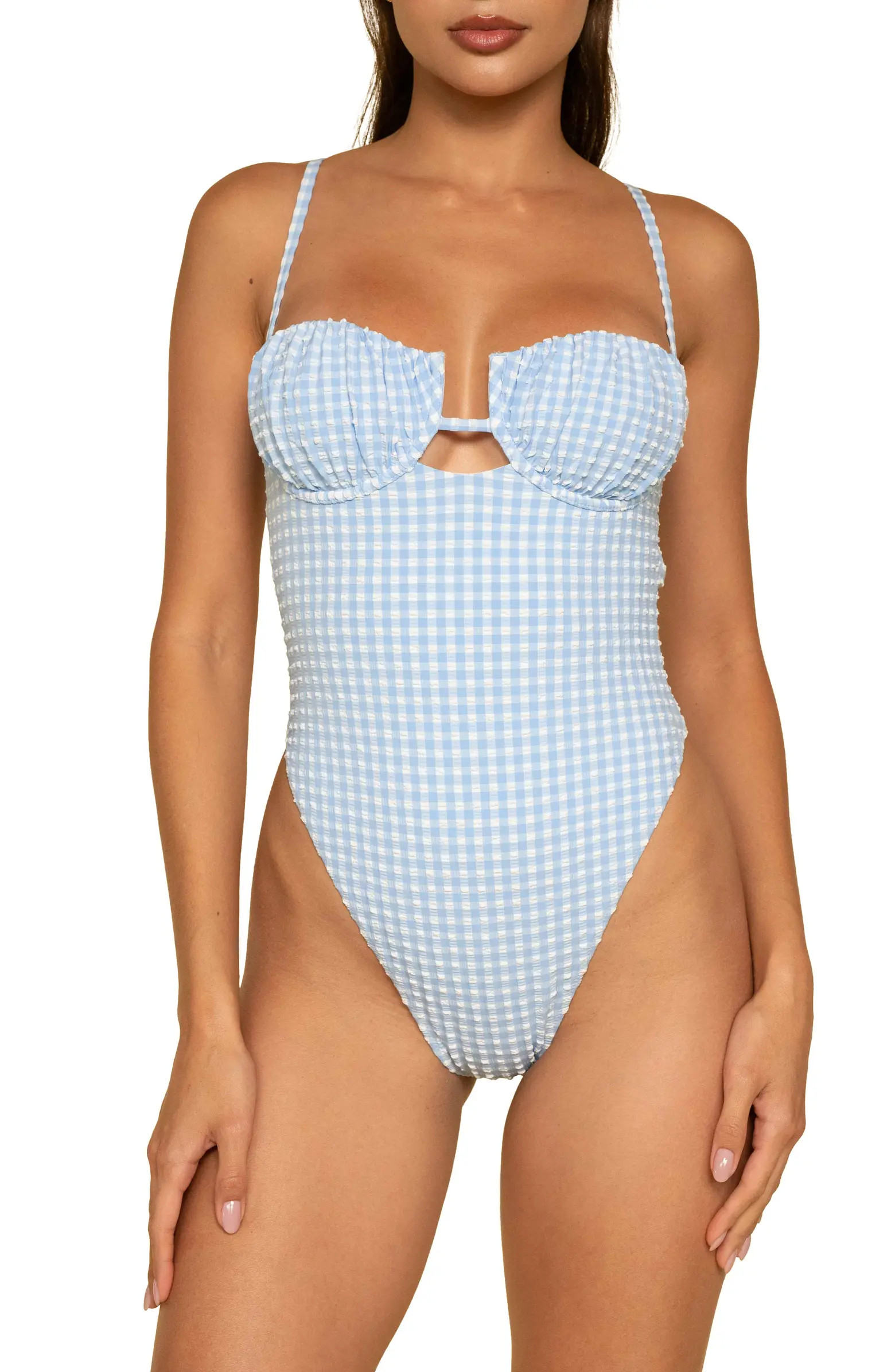 Gingham Underwire One-Piece Swimsuit | Nordstrom