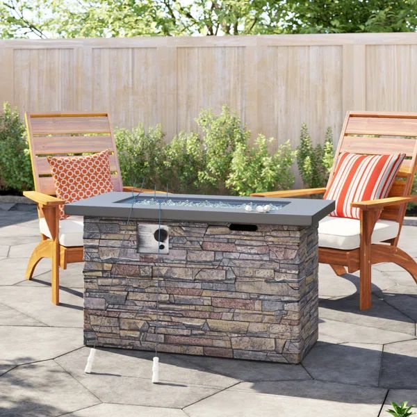 Milburn 24'' H x 42'' W Stainless Steel Propane Outdoor Fire Pit Table | Wayfair North America