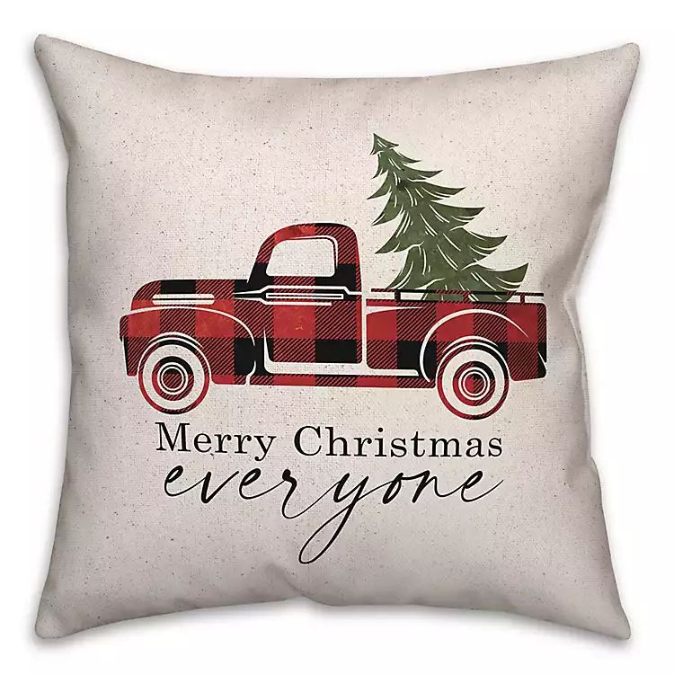 Red Buffalo Check Merry Christmas Truck Pillow | Kirkland's Home