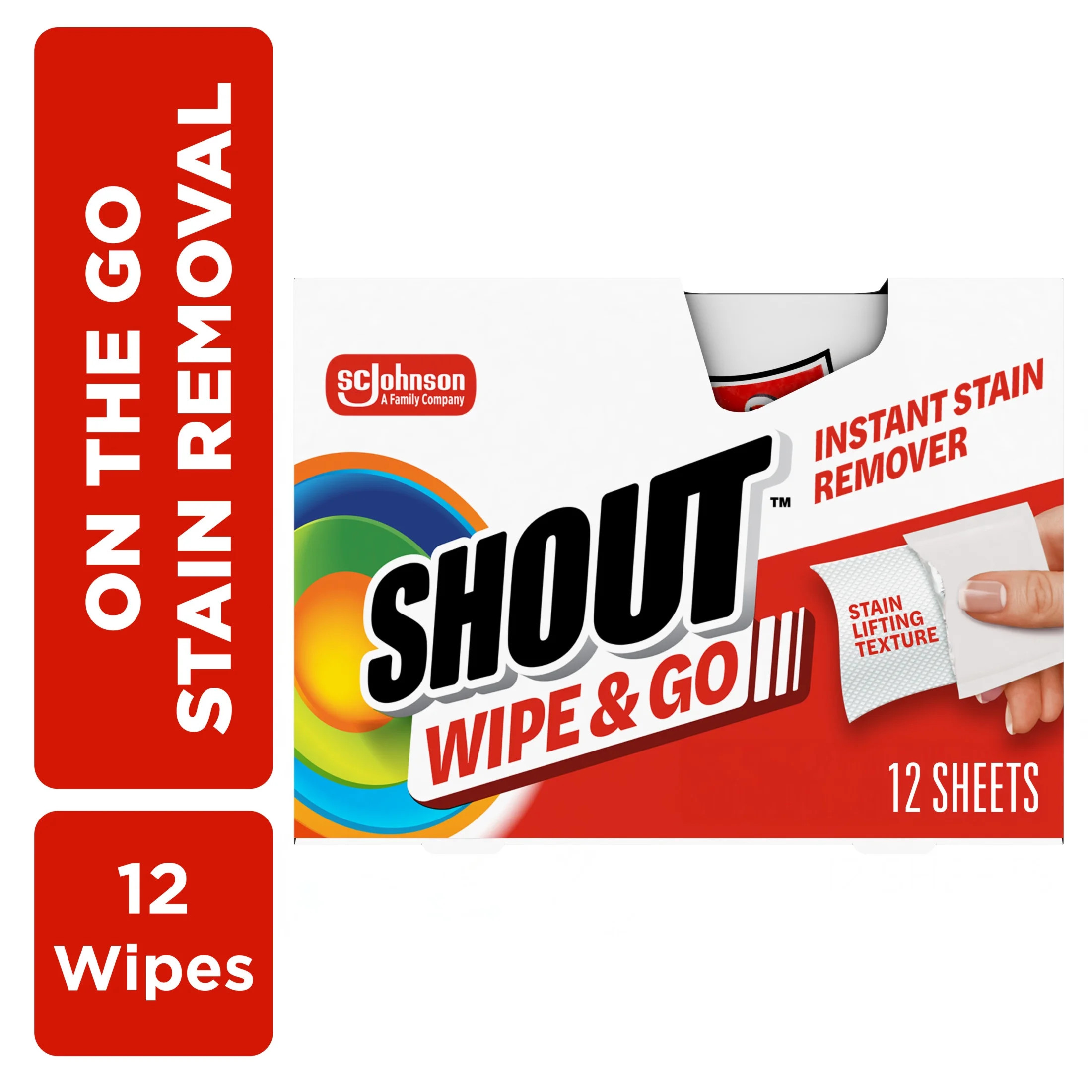 Shout Wipe & Go, Laundry Instant Stain Remover, 12 Wipes | Walmart (US)