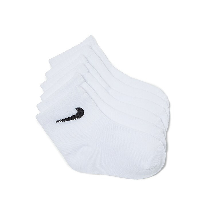 Nike Logo Kids' Ankle Socks 6 Pack | Boy's | White | Size 12-24 Months | Socks | Ankle | Athletic | DSW
