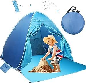 Beach Tent, Sunba Youth Beach Shade, Anti UV Instant Portable Tent Sun Shelter, Pop Up Baby Beach... | Amazon (US)