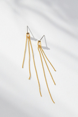 Long Chain Tassel Drop Earrings | Anthropologie (US)