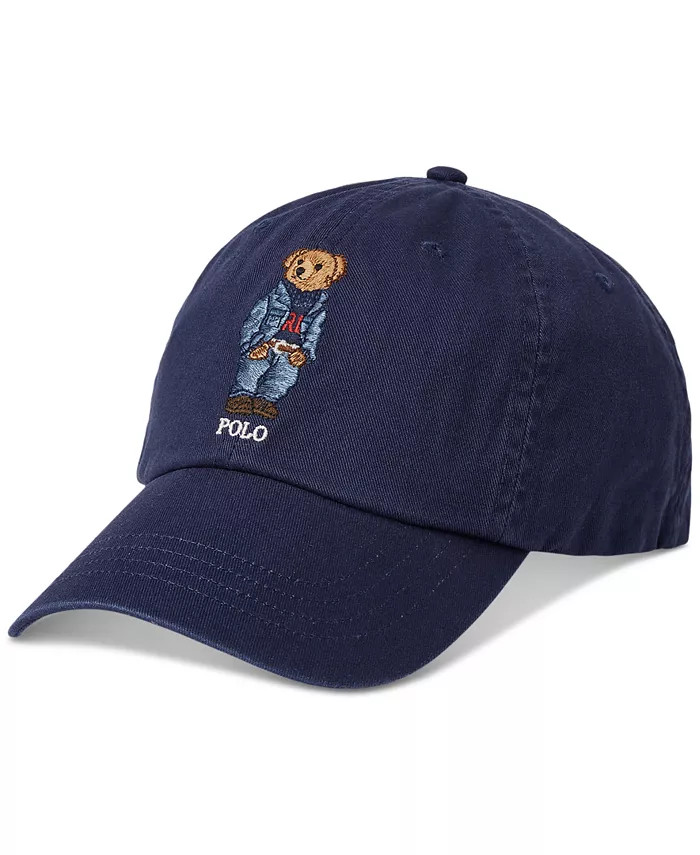 Men's Cotton Polo Bear Twill Ball Cap | Macy's