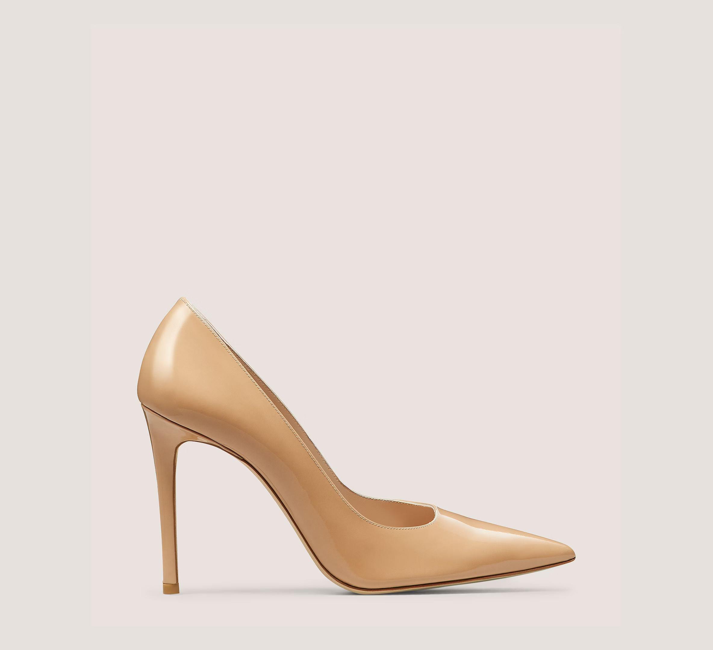 Stuart Weitzman Stuart Power 100 Pumps & Heels, Adobe Beige Patent Leather, Size: 9.5 Medium | Stuart Weitzman (US)