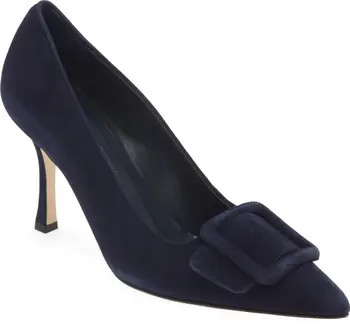 Manolo Blahnik Maysale Buckle Pointed Toe Pump (Women) | Nordstrom | Nordstrom