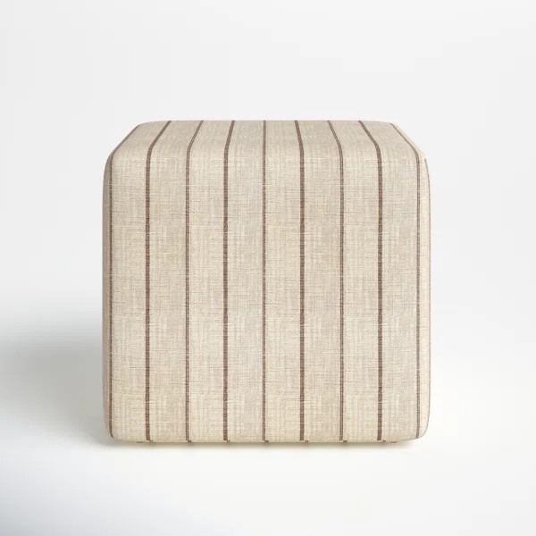 Milania 21'' Wide Square Striped Cube Ottoman | Wayfair North America