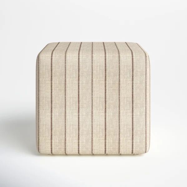 Milania 21'' Wide Square Striped Cube Ottoman | Wayfair North America