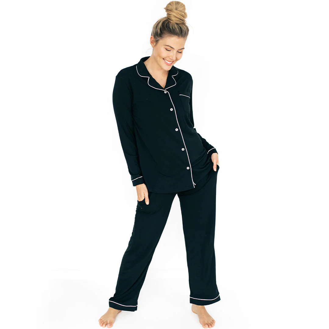 Clea Bamboo Classic Long Sleeve Pajama Set | Kindred Bravely