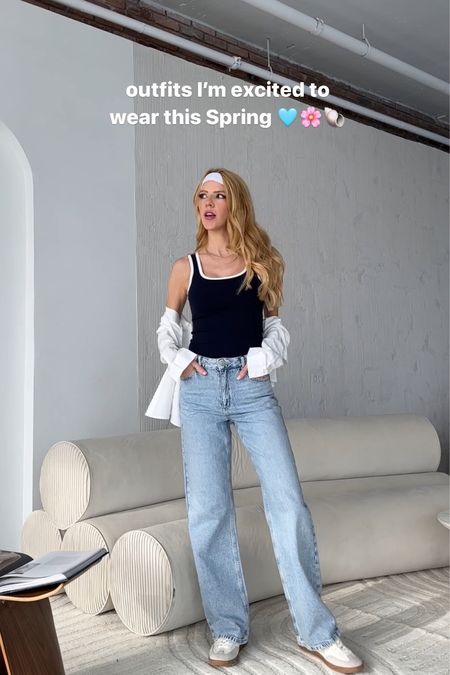 Spring outfits on my IG 🩵🌸💖 Linking here the pieces 

Spring outfit ideas casual outfits wide leg jeans 

#LTKSpringSale #LTKSeasonal #LTKfindsunder50