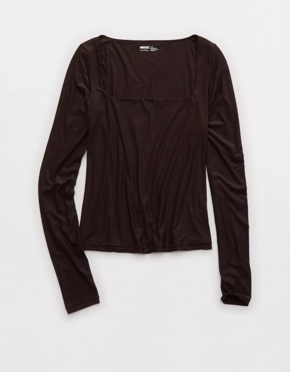 SMOOTHEZ Square Neck Long Sleeve T-Shirt | American Eagle Outfitters (US & CA)