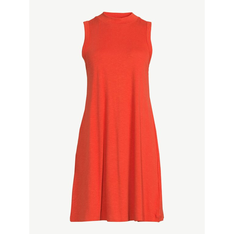 Free Assembly Women's Sleeveless Mock Neck Swing Dress | Walmart (US)
