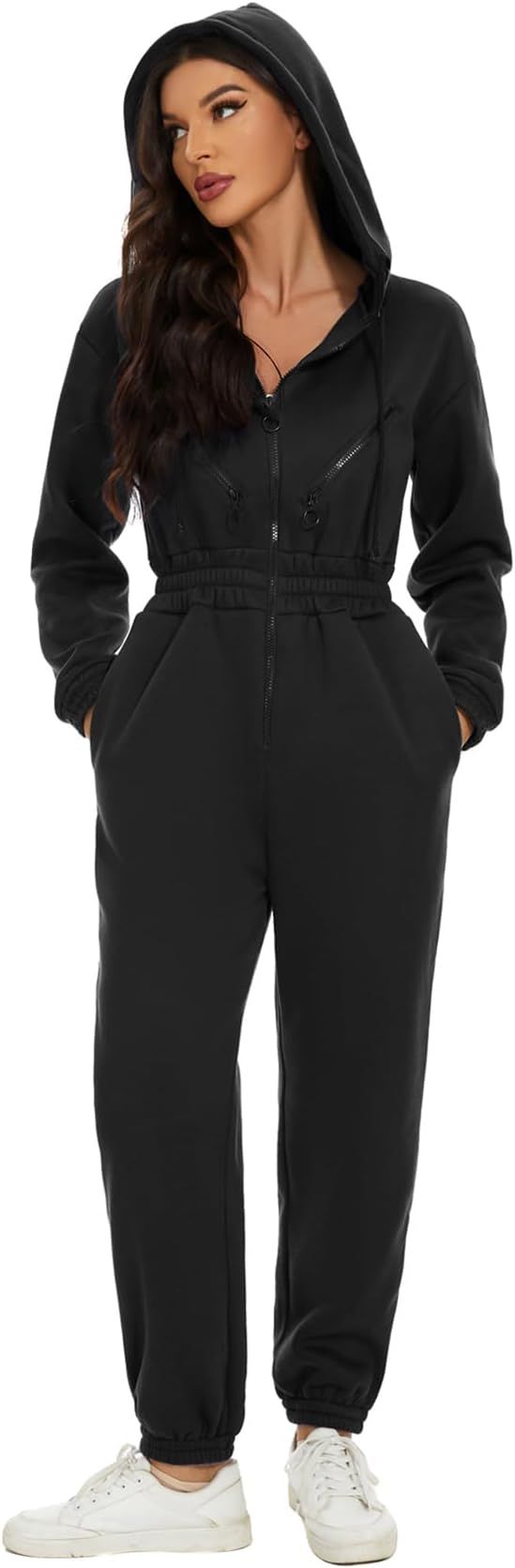 COZYPOIN Womens Fleece Jumpsuits One Piece Outfits Tracksuit Onesies Hoodie Romper Jumpers Set | Amazon (US)
