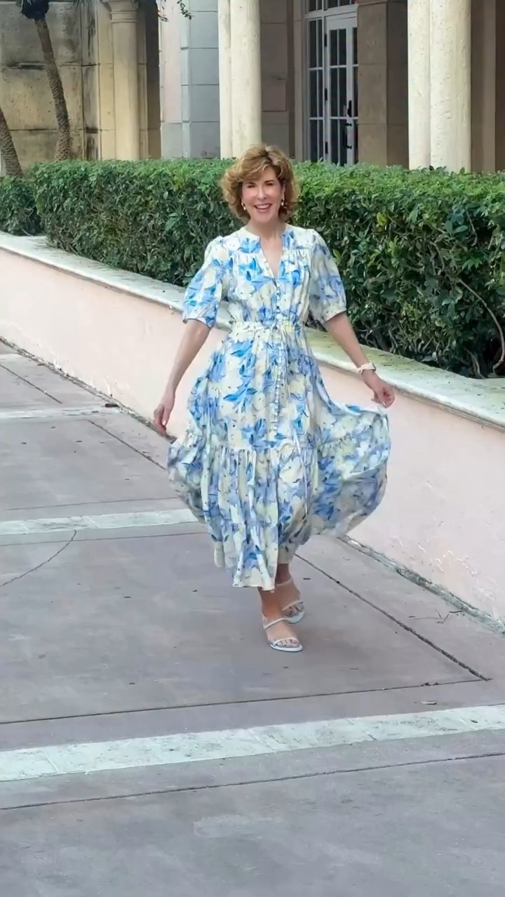This romantic blue floral midi dress is a perfect example of the midi dress trend, with gorgeous shades of butter yellow and cobalt blue. The adjustable drawstring waist and button-front design creates a flattering, customizable fit, while the sheer puff sleeves and tiered skirt add soft movement and a touch of whimsy.

I paired it with simple blue sandals for an easy, polished look that works beautifully for a shower, brunch, or Easter. Plus, you can take 15% off with code ENB15



#LTKSeasonal #LTKSpringSale #LTKWedding
