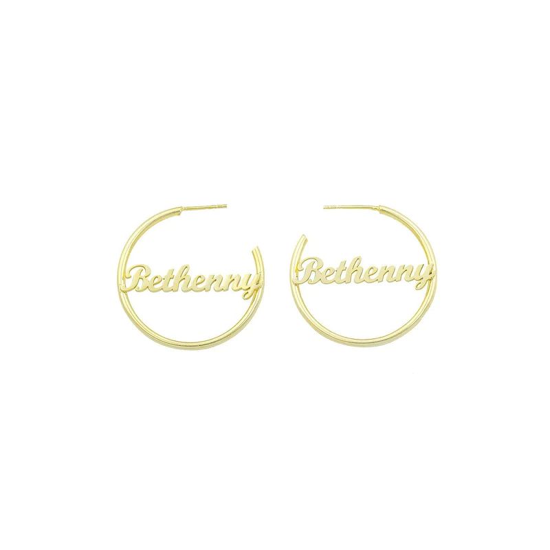 Custom Script Hoop Earrings | The Sis Kiss