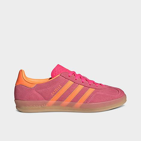 adidas Women's Originals Gazelle Indoor Casual Shoes in Lucid Pink/Lucid Orange/Gum Size: 5.5 | JD Sports (US)