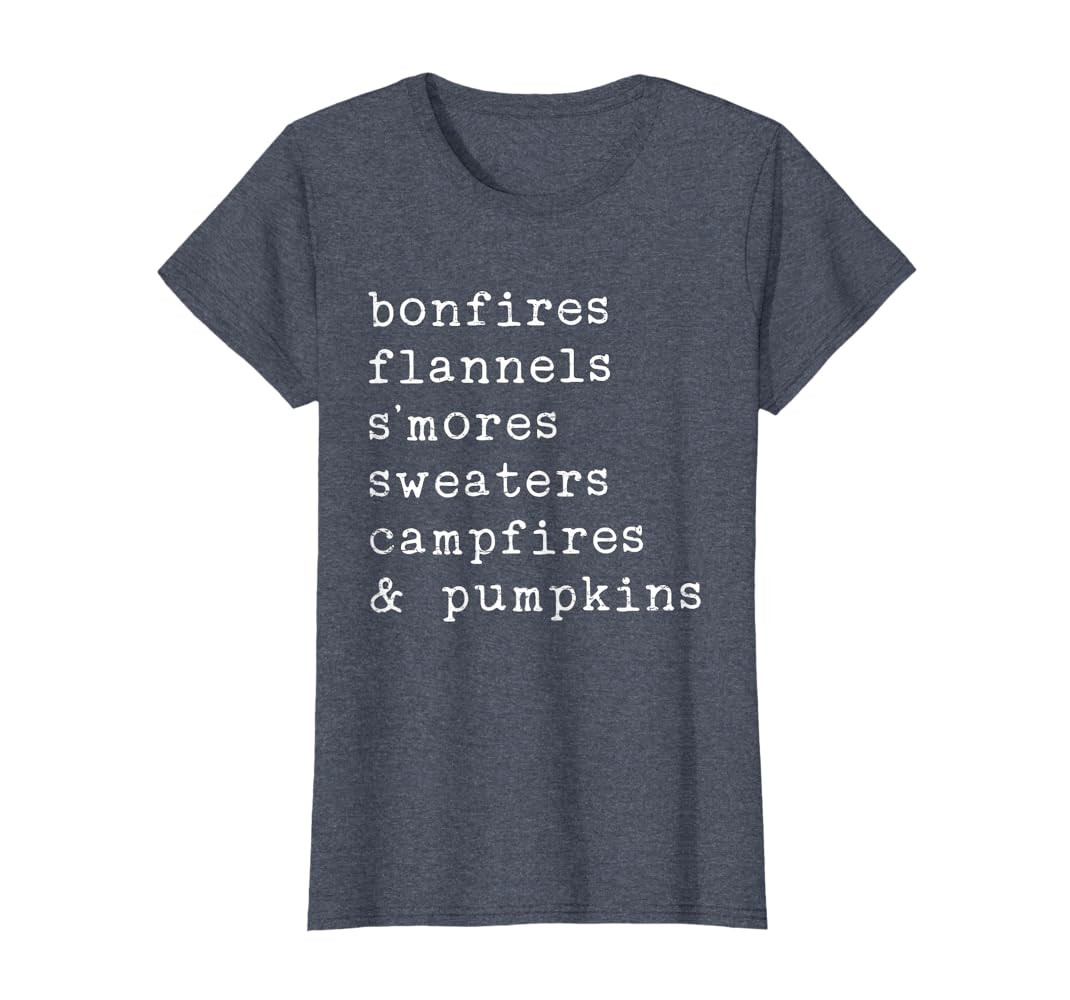 Bonfires Flannels S'Mores Sweaters Campfires and Pumpkins T-Shirt | Amazon (US)