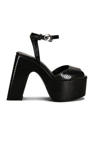 Coperni Bridge Snakeskin Platform Sandals in Black | FWRD | FWRD 