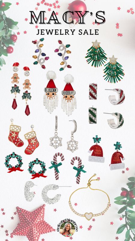 MACYS JEWELRY SALE! 
cute christmas earrings under $10!

#jewelry #christmas #christmasjewelry #holiday #holidayshop #santa #wreath

#LTKHoliday #LTKbeauty #LTKSeasonal