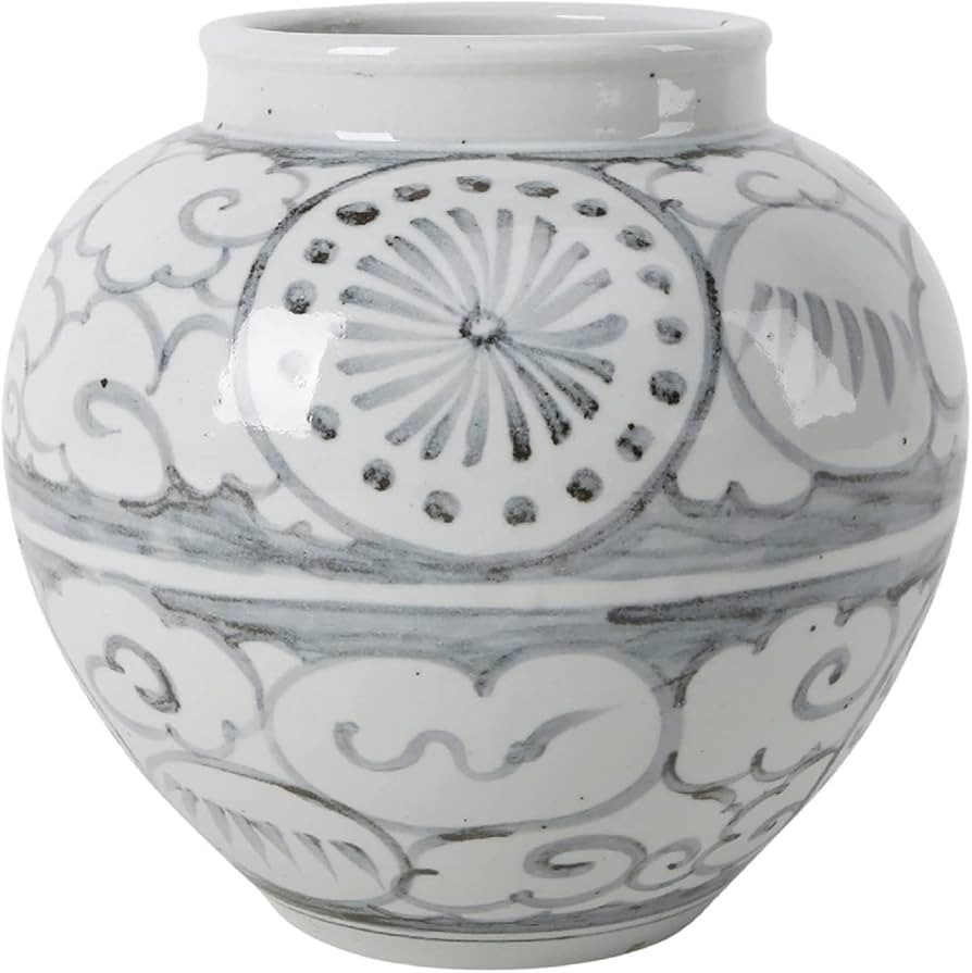 Artissance AM83670001 10 in. Tall Off White Porcelain Ming Lucky Cloud Motif Vase (Décor) | Amazon (US)