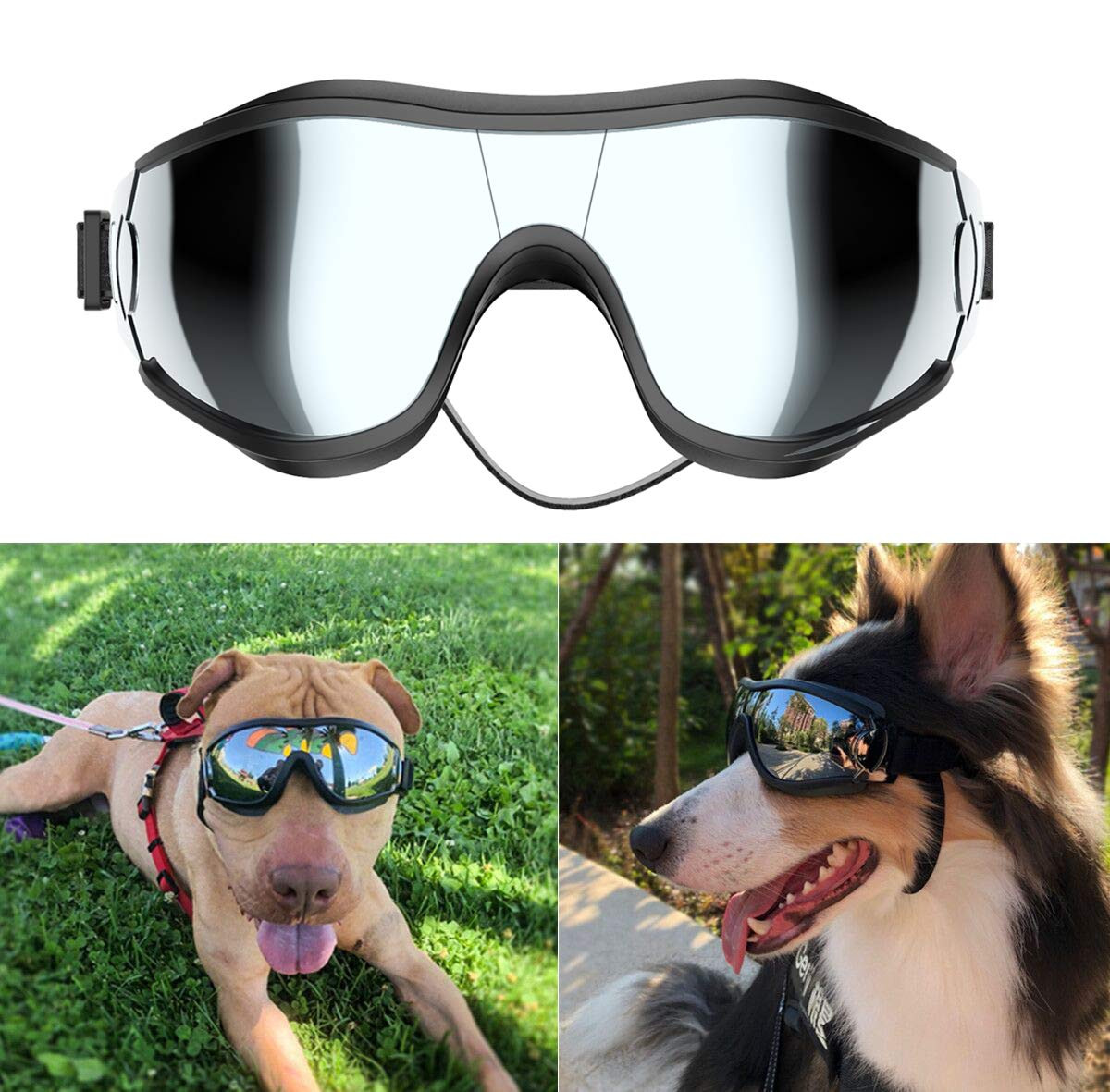 NVTED Dog Sunglasses/Goggles, UV/Wind/Dust/Fog Protection Pet Glasses Eye Wear with Adjustable St... | Amazon (US)