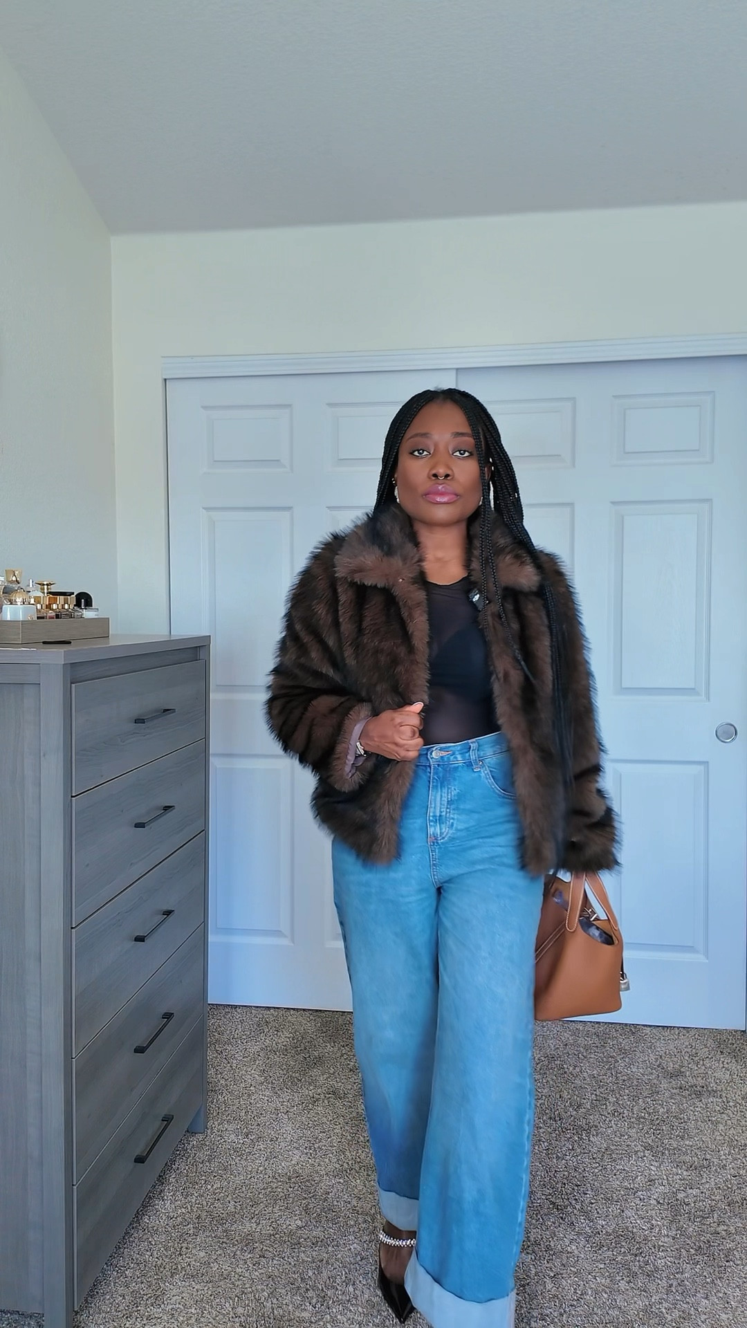 Elevated denim look! Fur coat and cuffed jeans! 

#LTKSeasonal #LTKFindsUnder100 #LTKFindsUnder50
