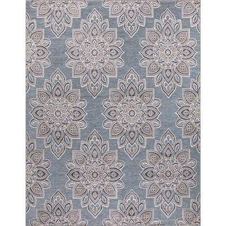 Blue 8 ft. x 10 ft. Floral Indoor/Outdoor Area Rug | The Home Depot