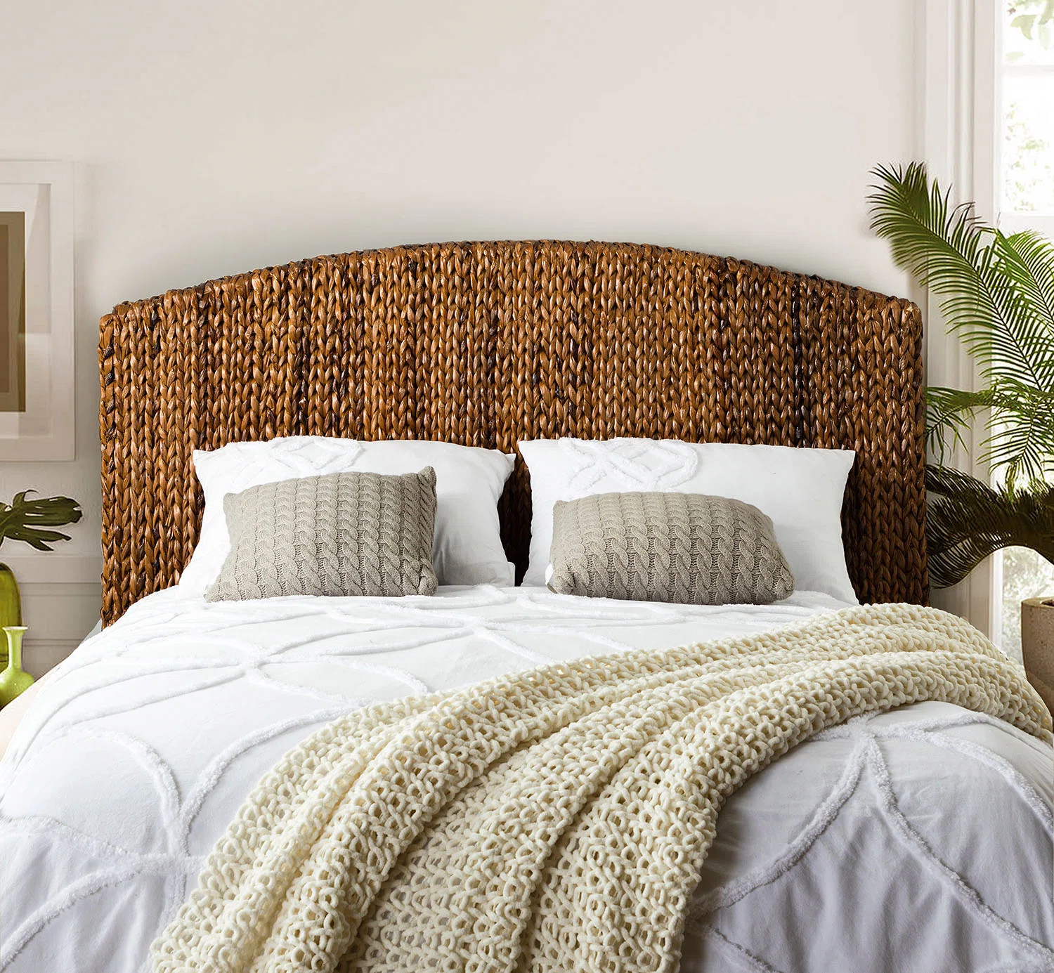 Nava Wicker/Rattan Panel Headboard | Wayfair North America