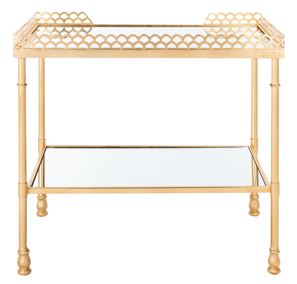Eryn 2 Shelf Table In Gold Leaf | 1stopbedrooms