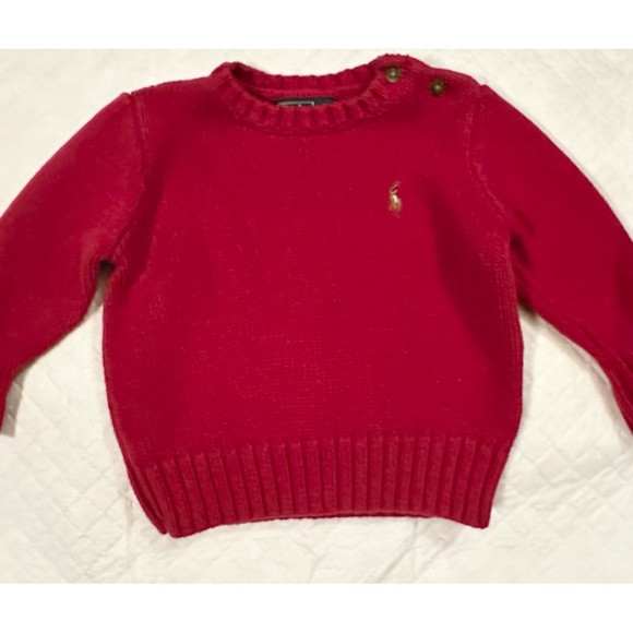 Polo by Ralph Lauren Baby Sweater Red 100% Cotton size 12 Months | Poshmark