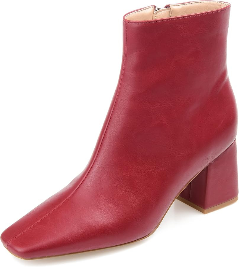 Journee Collection Womens Haylinn Bootie with Square Toe and Block Heel | Amazon (US)