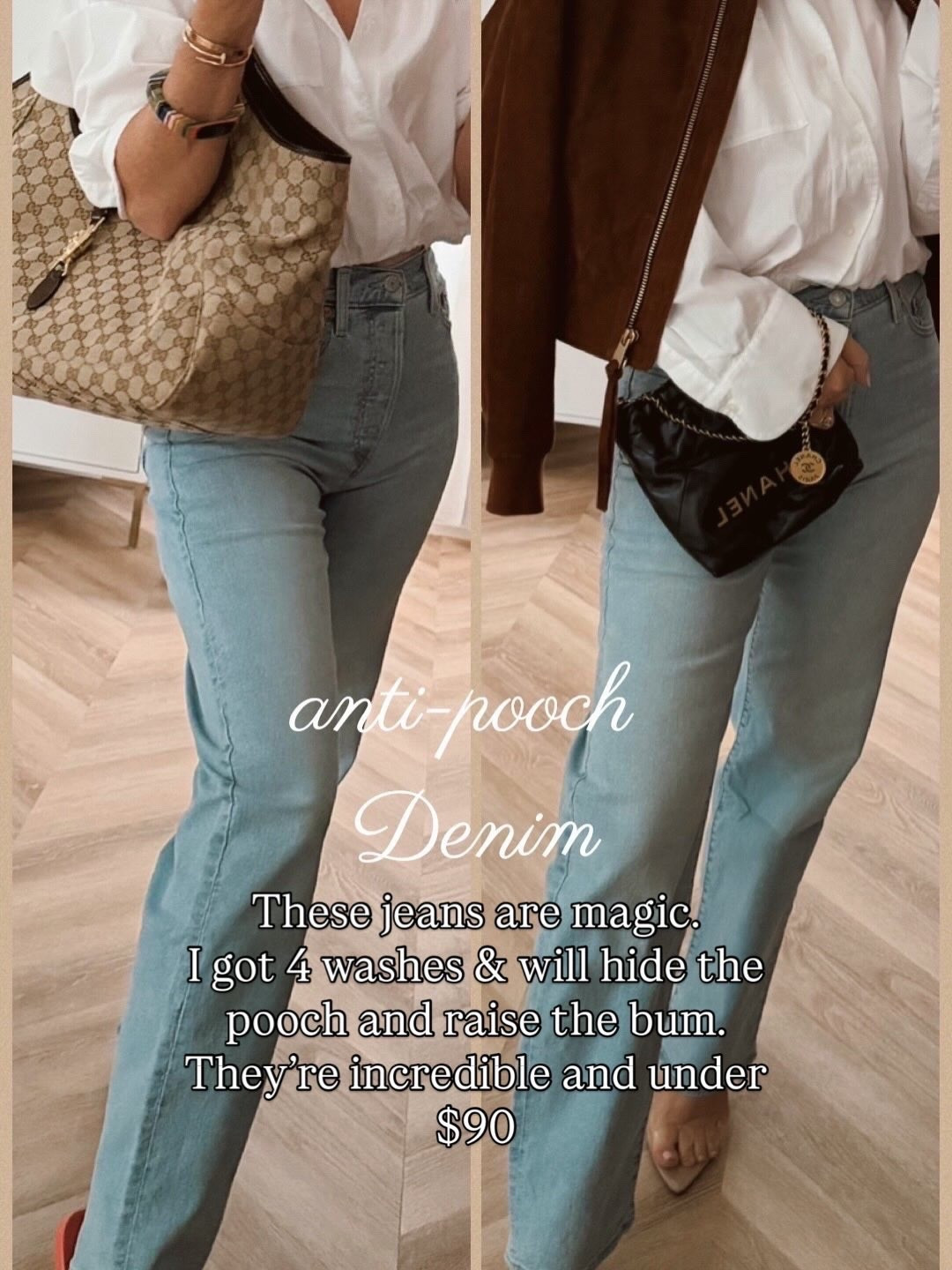 Best bum + anti-pooch jeans everyone’s talking about on SALE!🔥💯🍑!!!
I’m not kidding — I went back and ordered three more colors. Super stretchy, insanely comfortable, and the deep V back gives the best shape. They cinch the waist without giving that front pooch situation (you know what I mean).

They run pretty TTS but if you’re between sizes size up since the waist is more fitted.
So flattering. So good.🔥



stretchy shaping jeans. anti pooch jeans. high waisted flattering denim. deep V back jeans. tummy smoothing jeans. straight leg jeans. Denim. Spring style. OOTD. 

#LTKgrwm #LTKSaleAlert #LTKootd