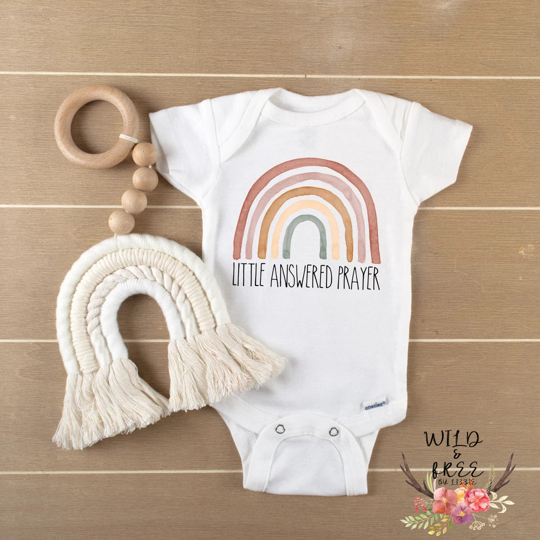 Little Answered Prayer Onesie Rainbow Baby Onesie Pregnancy - Etsy | Etsy (US)