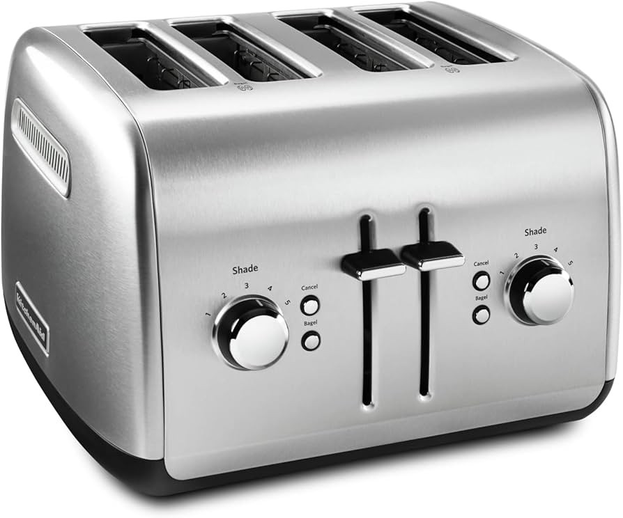 KitchenAid KMT4115SX Stainless Steel Toaster, Brushed Stainless Steel, 4 Slice (Pack of 1) | Amazon (US)