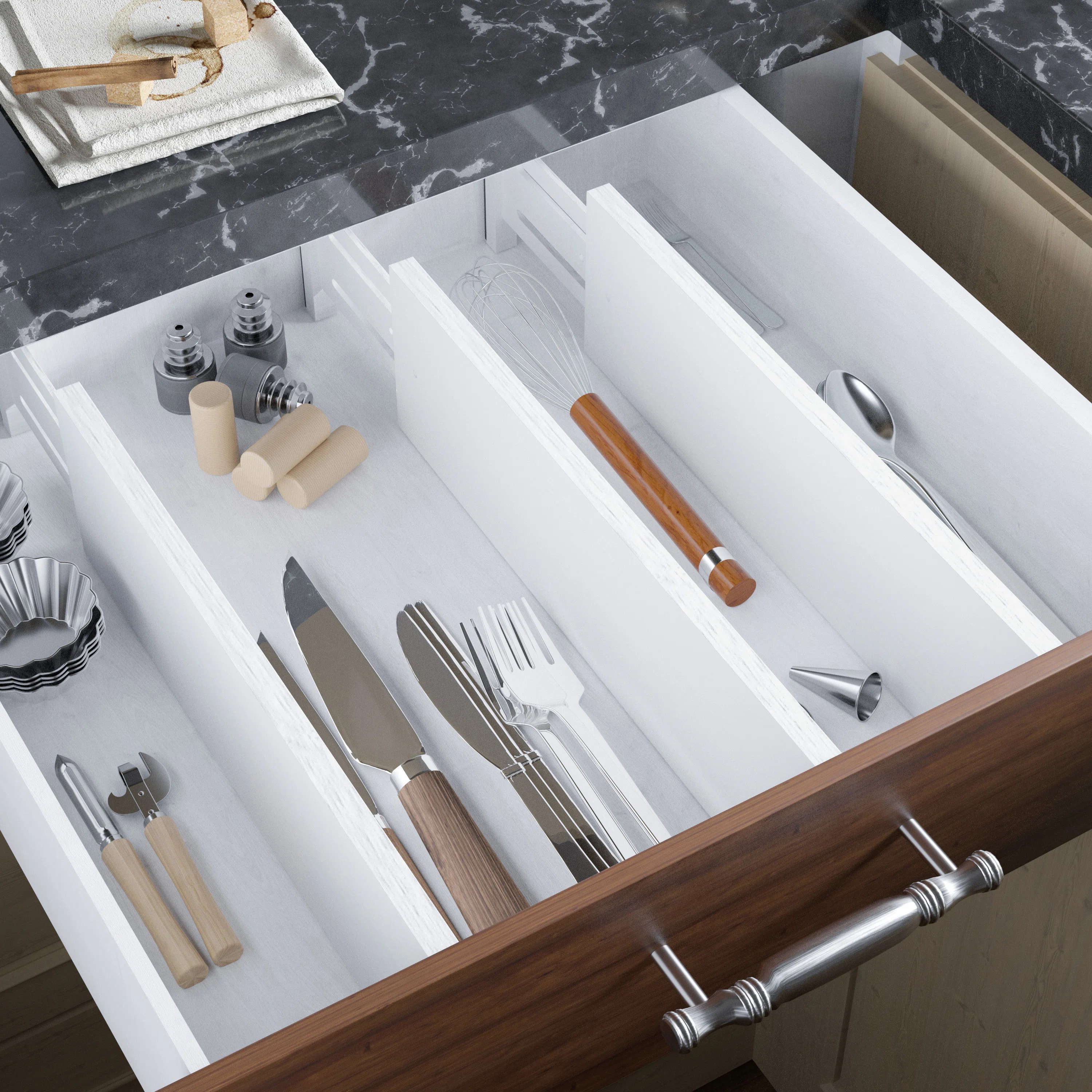 4-Pack Bamboo Dresser Drawer Dividers, Adjustable and Expandable Organizers for Clothing Drawers ... | Wayfair North America