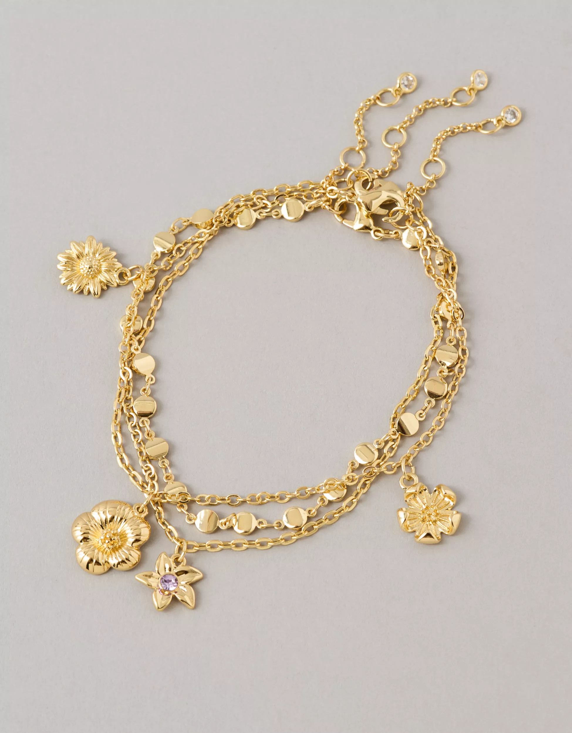 AE Floral Anklet 3-Pack | American Eagle Outfitters (US & CA)
