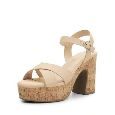 Women Chunky Platform High Heeled Sandals, Elegant Open Toe Ankle Strap Summer Sandals For Party, Travel, Vacation | SHEIN