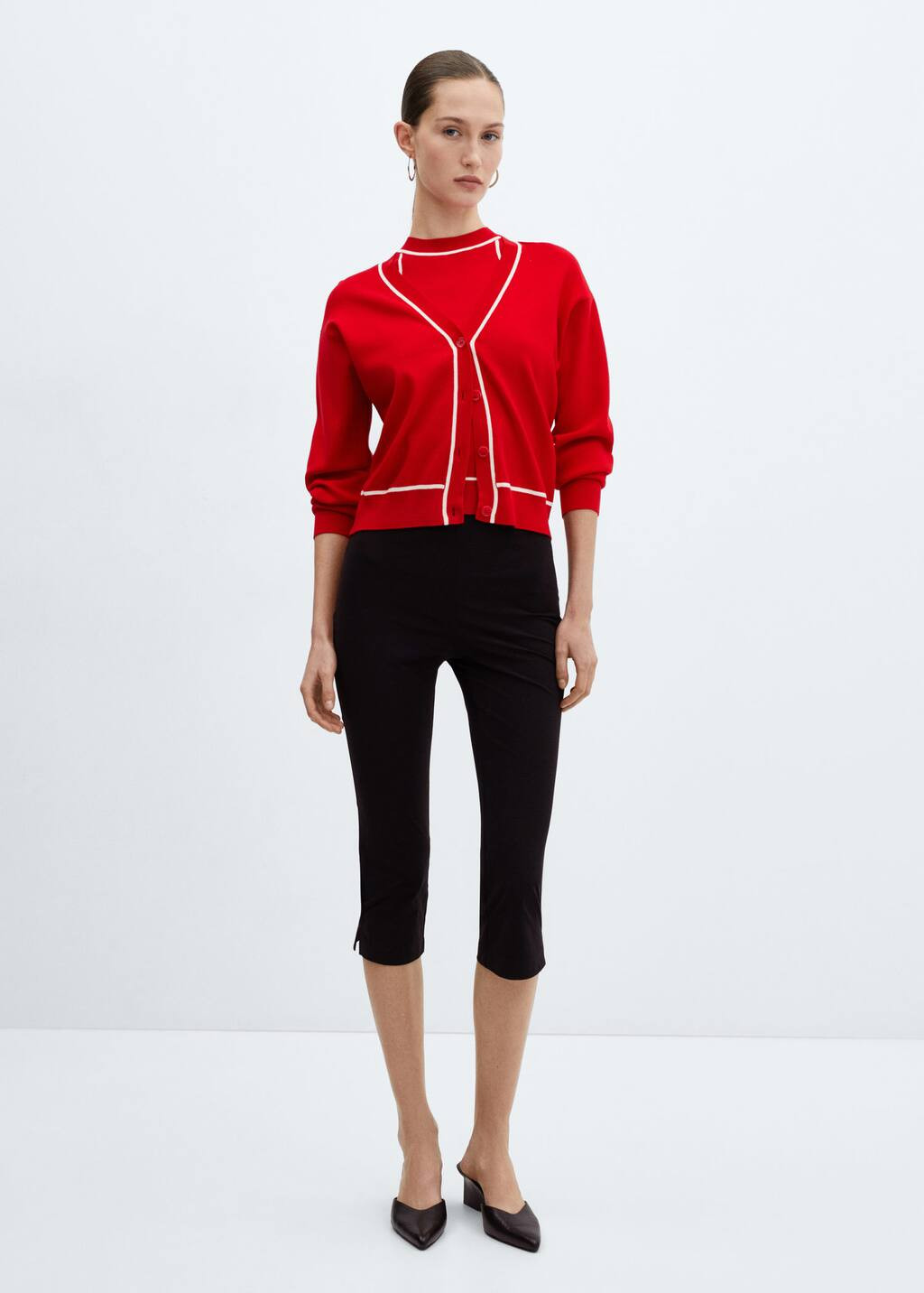 Contrast trims cardigan -  Women | Mango USA | MANGO (US)